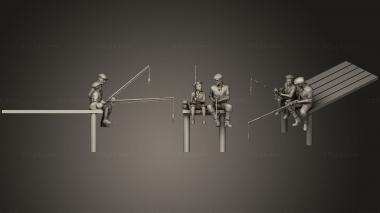 Figurines of people fishermen20 3d model
